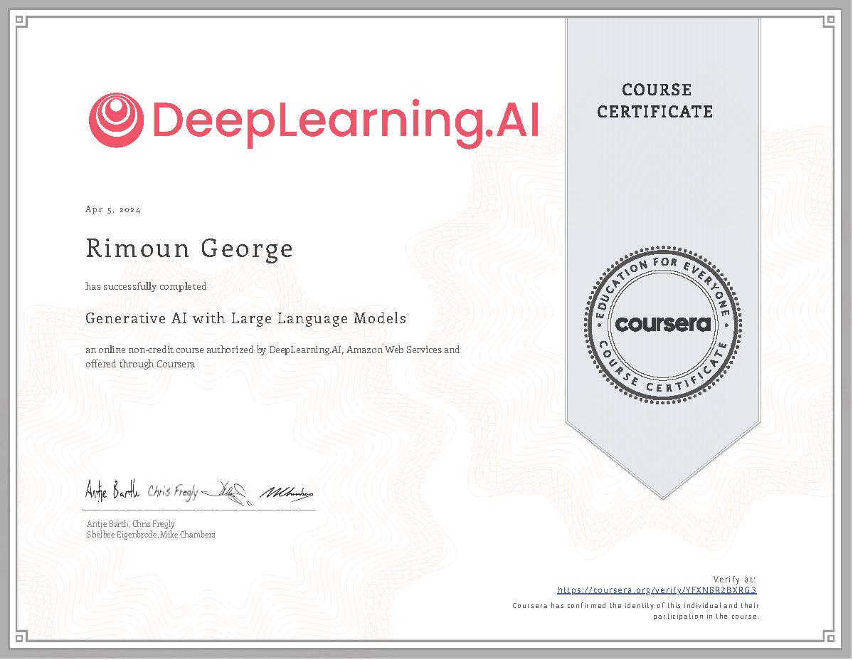 Generative AI with Large Language Models