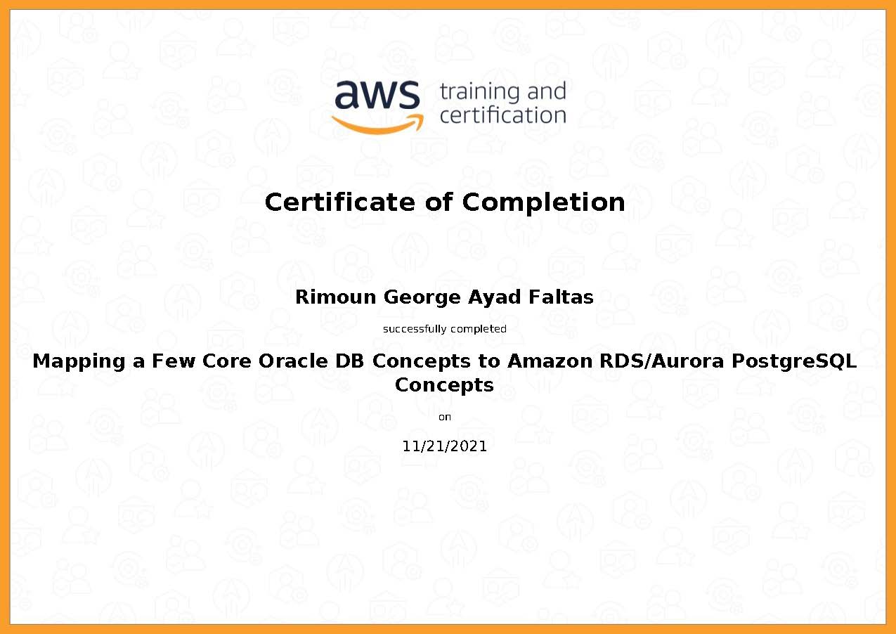 Mapping a Few Core Oracle DB Concepts to Amazon RDS - Aurora PostgreSQL Concepts